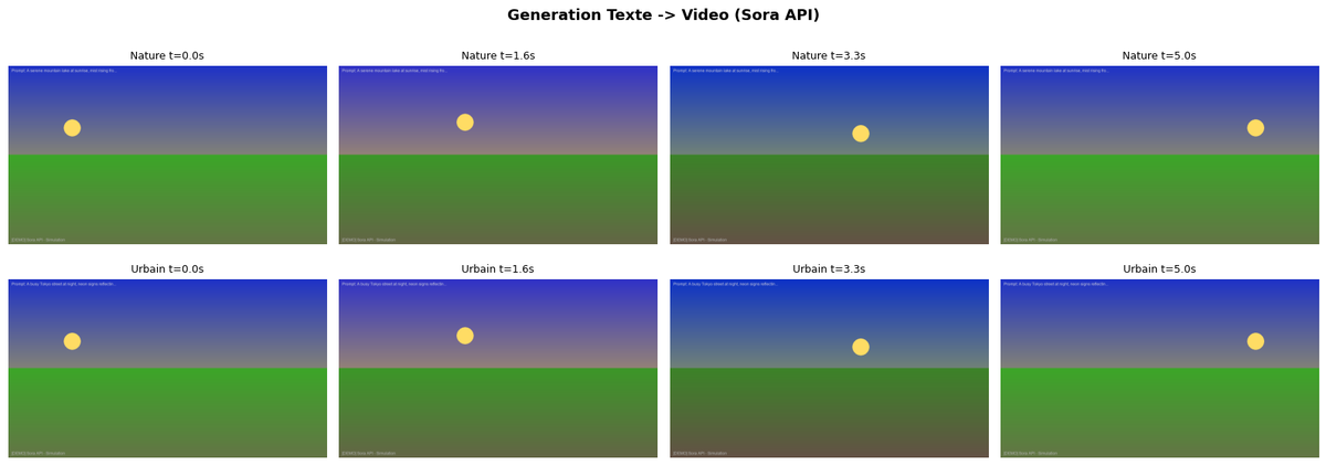 Simulation du workflow Sora (API cloud) — frames auto-étiquetées Simulation